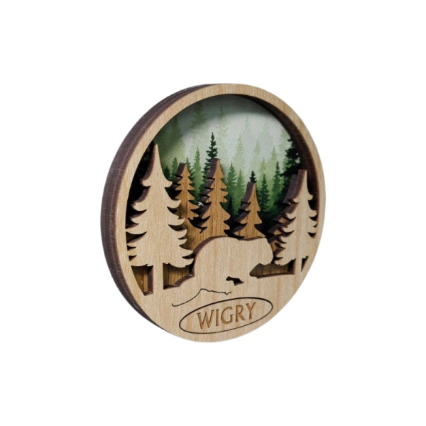 Drewniany magnes 3D UV - Bóbr N2